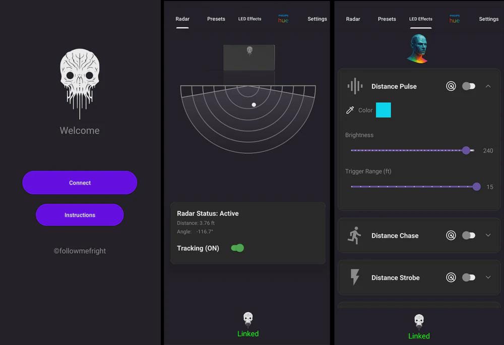 Prop Line Tracker Example Halloween Animatronic Prop: Radar Tracking, Moving Head, Leds - Android ...