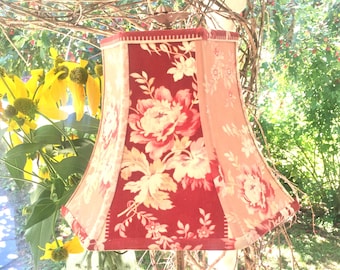 Handmade Lampshades with Vintage Flower Crewel Lamp Shade, Boho