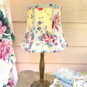 Cottage French Floral Lampshade, Hex Bell Favorite Vintage Fabric - 2 in-stock - priced per shade