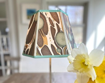 Pretty Marble Paper Lampshade, 6" x 10" x 7" high hex clip top Lamp Shade, priced per shade, 2 in-stock