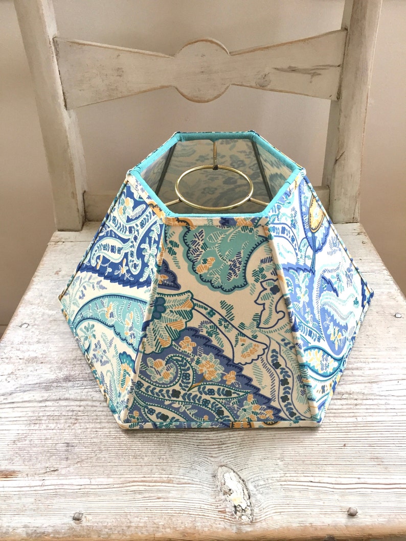 Paisley Fabric Chimney Lampshade Floral Hurricane Lamp Shade Etsy