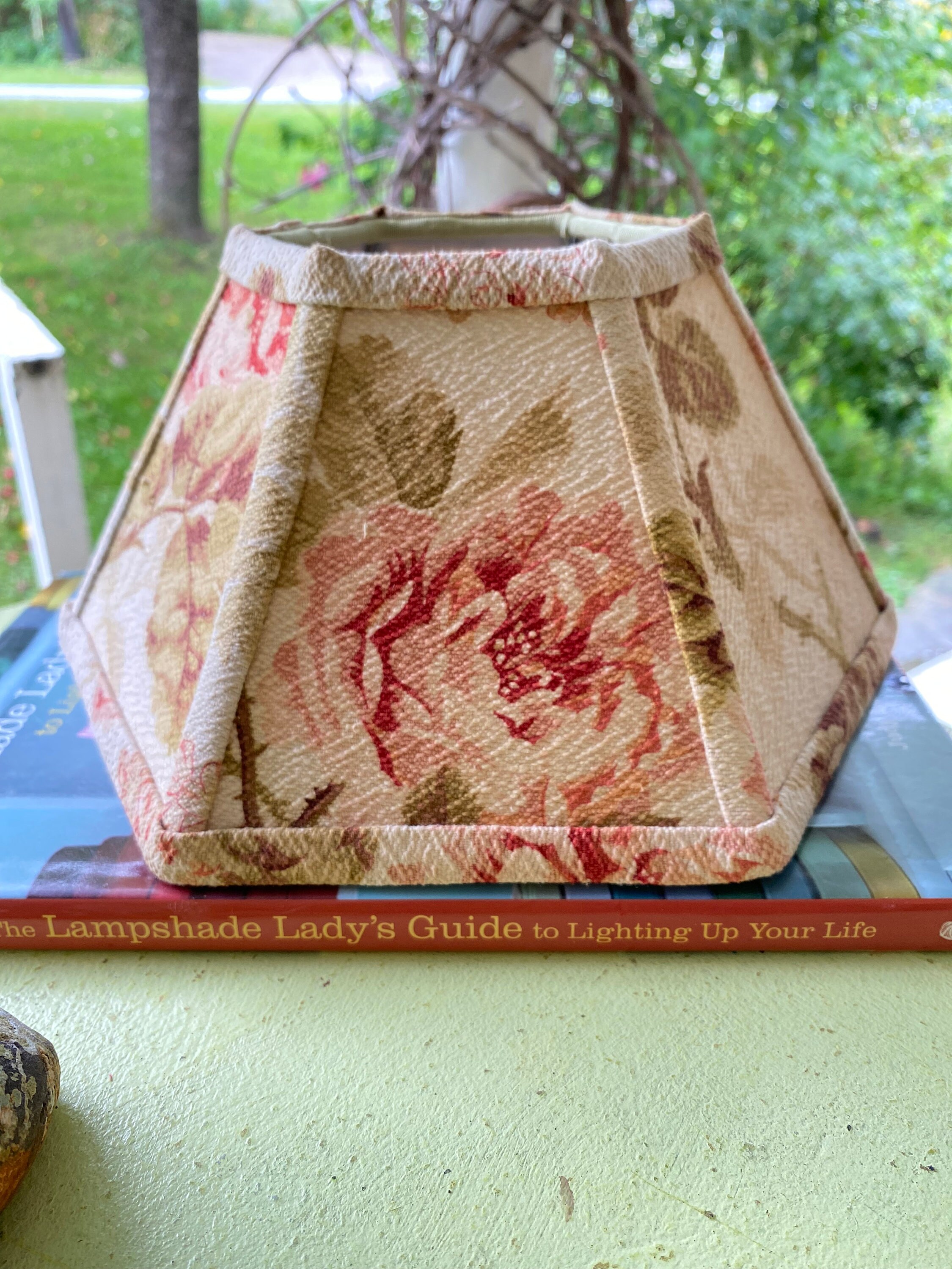 Chimney Lamp Shade in Vintage Pretty Floral Bark Cloth fits Etsy
