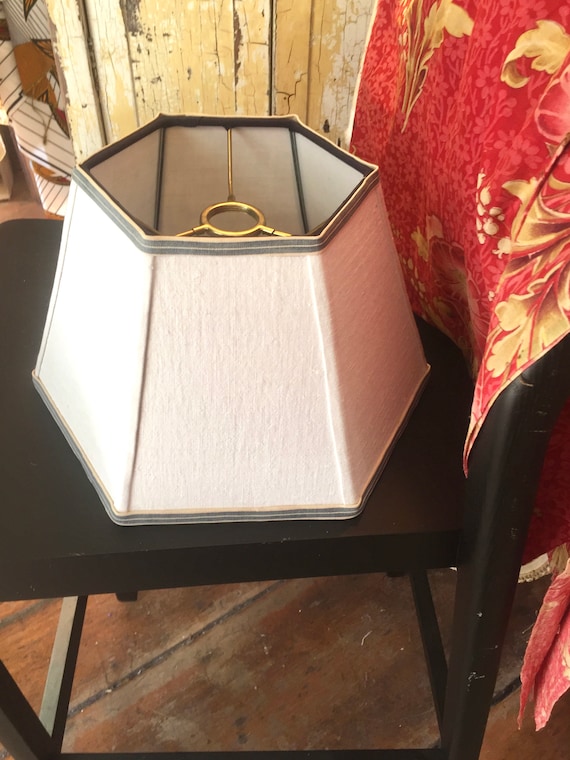 Homespun White Uno Lamp Shade Lampshade in Vintage Linen Etsy