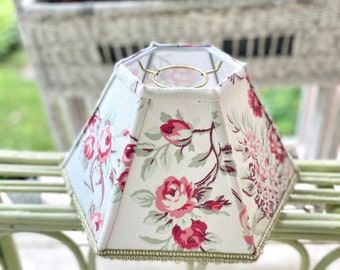 12" Bottom Chimney Lampshade for Kerosene Lamps - Hurricane lamp shade - Pretty Floral Pattern - medium size