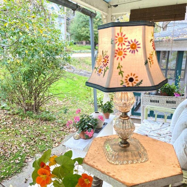 Embroidered Lampshade Etsy