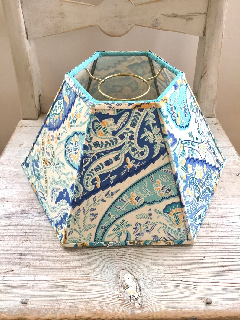 Paisley Fabric Chimney Lampshade Floral Hurricane Lamp Shade Etsy