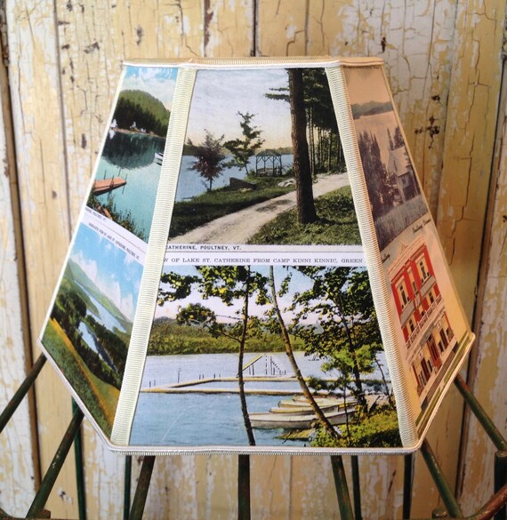 Lake St Catherine Postcard Lampshade Vintage Scenes Wells Vt Etsy
