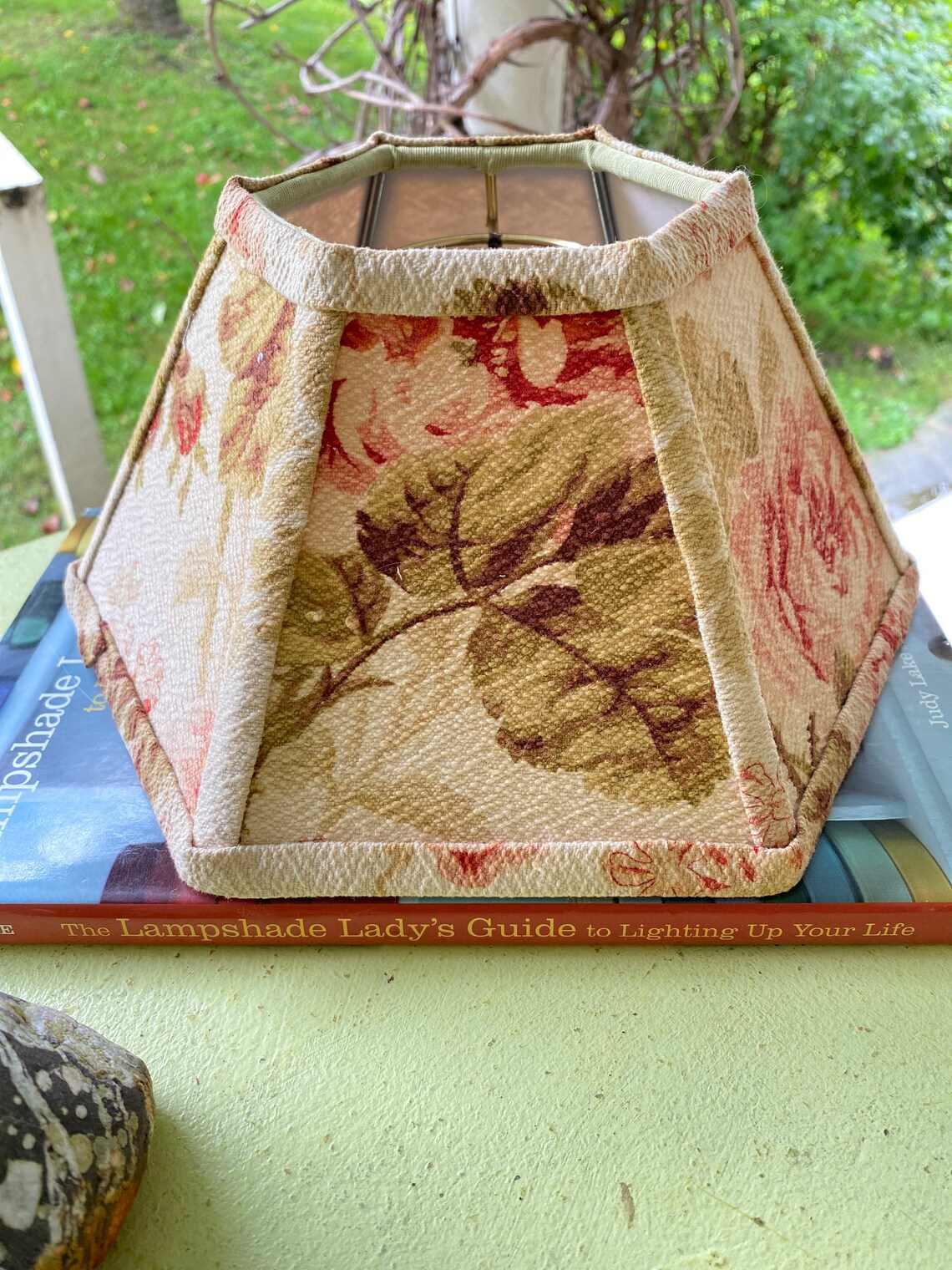 Chimney Lamp Shade in Vintage Pretty Floral Bark Cloth fits Etsy