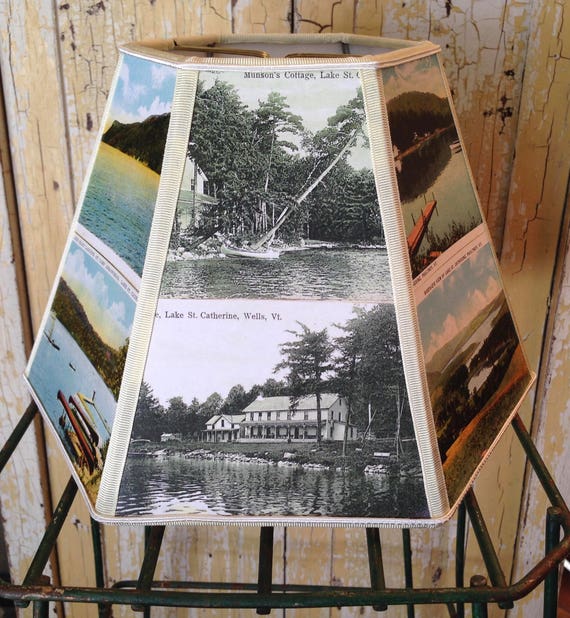 Lake St Catherine Postcard Lampshade Vintage Scenes Wells Vt Etsy