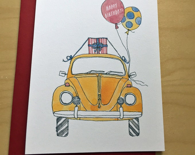 VW Bug Happy Birthday Card - Etsy