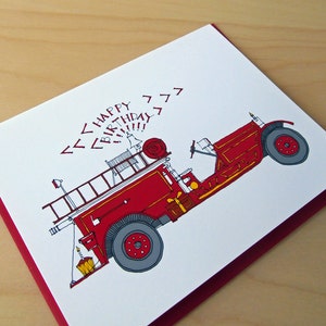 Firetruck Birthday Card image 3