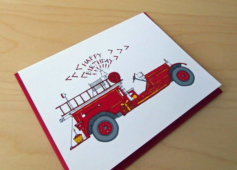 Firetruck Birthday Card image 3