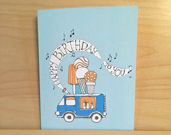 Ice Cream Truck Birthday Card