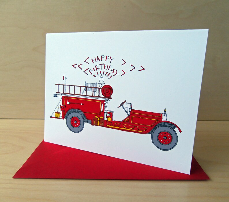 Firetruck Birthday Card image 4