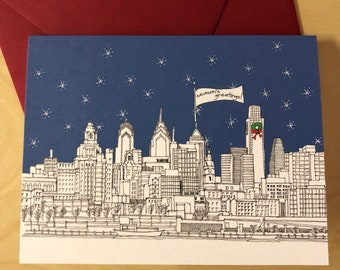 Philadelphia Holiday Skyline Card - Season's Greetings