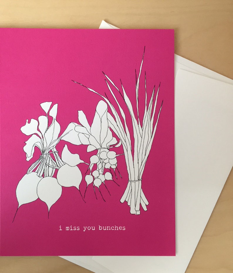 Thanks a bunch set of 8 thank you cards vegetable drawing free shipping image 5