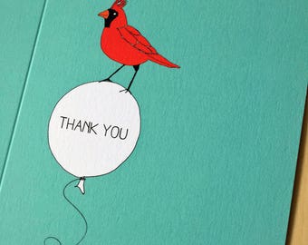 Bird Balloon Thank You Card - free shipping