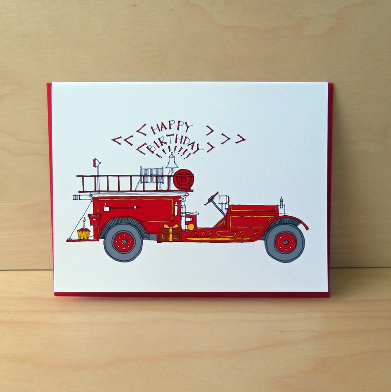 Firetruck Birthday Card image 1