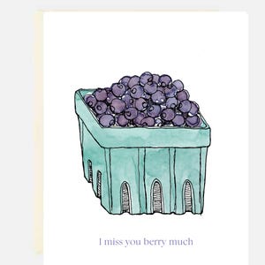 Cartão de Saudações Blueberry Missing You