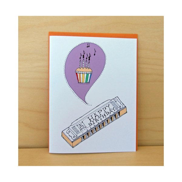 Harmonica Birthday Card