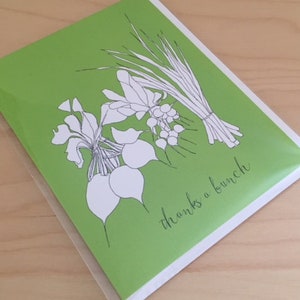 Thanks a bunch set of 8 thank you cards vegetable drawing free shipping image 4
