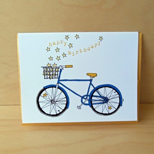 Basket of Wishes Star Bike Congratulations or Birthday Card