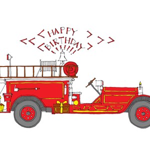 Firetruck Birthday Card image 2