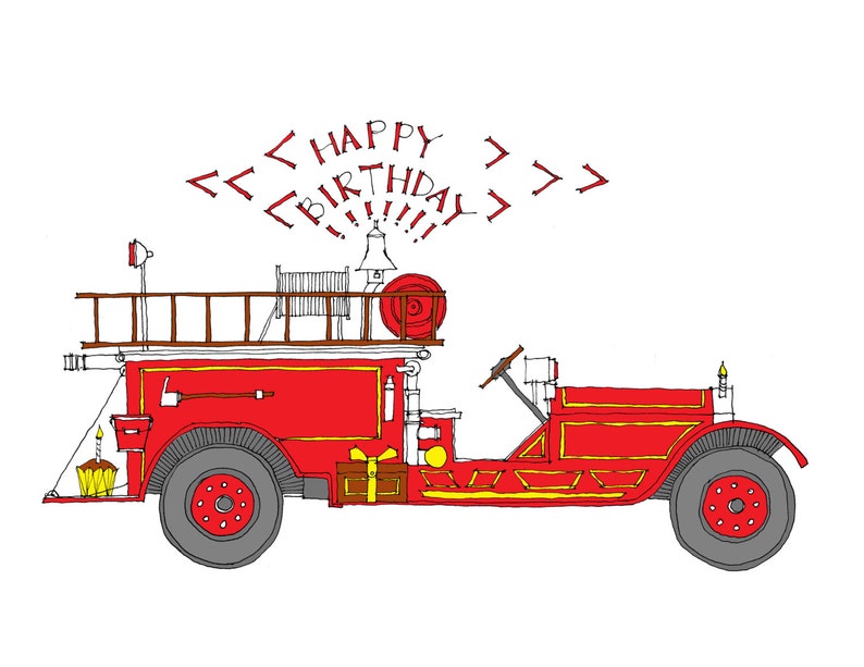 Firetruck Birthday Card image 2