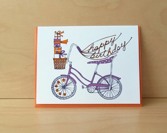 Banana Bike birthday card