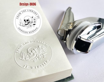 Personalized Book Embosser: Custom Library Stamp, Book Lover Gift