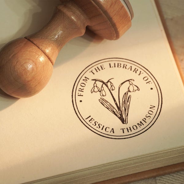 Personalized Book Stamp: Custom Book Lover Gift