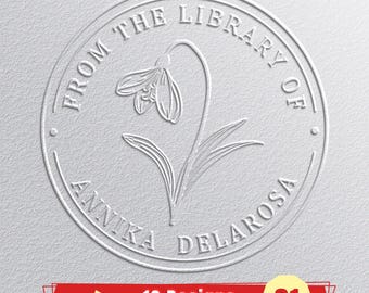 Custom Birthday Flower Book Embosser: Personalised Christmas Gifts for Book Lovers