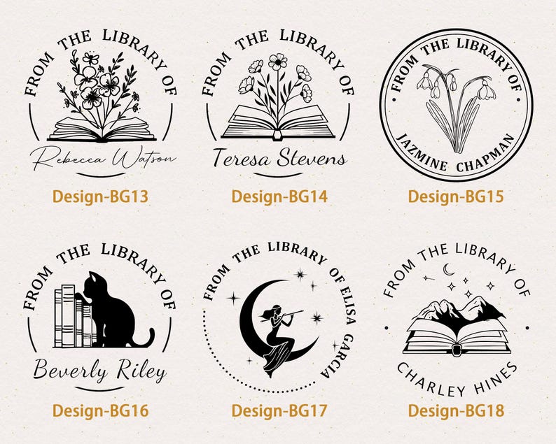 BOOK STAMP PERSONALIZED | Custom Library Stamp | Self-inking Stamp | From the Library of Stamp | Book Lover Gift | Christmas Gifts