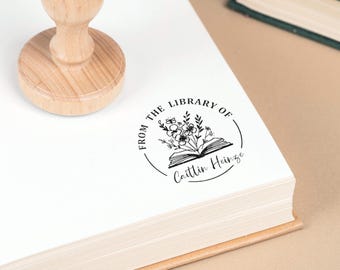 Personalized Book Stamp: Custom Library Embosser, Book Lover Gift