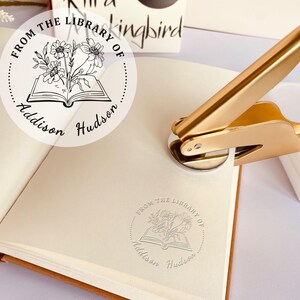 Personalized Book Embosser: Custom Library Stamp, Book Lover Gift