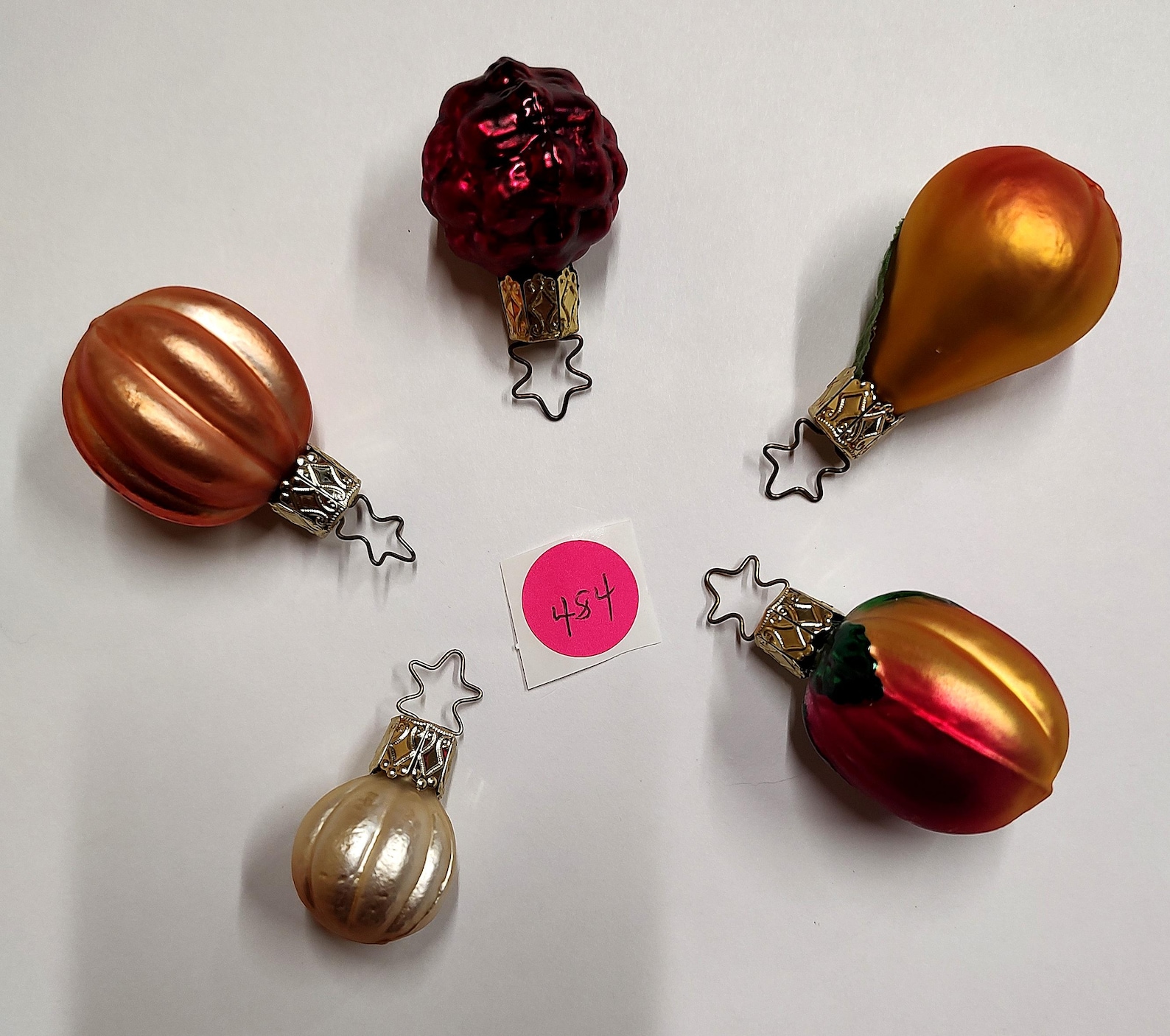 Lot of Five Fruits Veggies Mini Feather Tree Ornaments 2