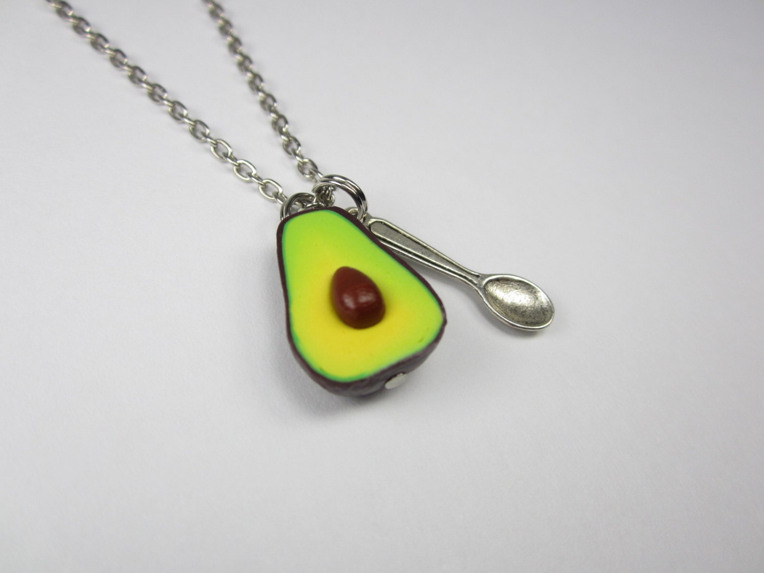 Avocado Necklace Food jewelry food necklace polymer clay Etsy