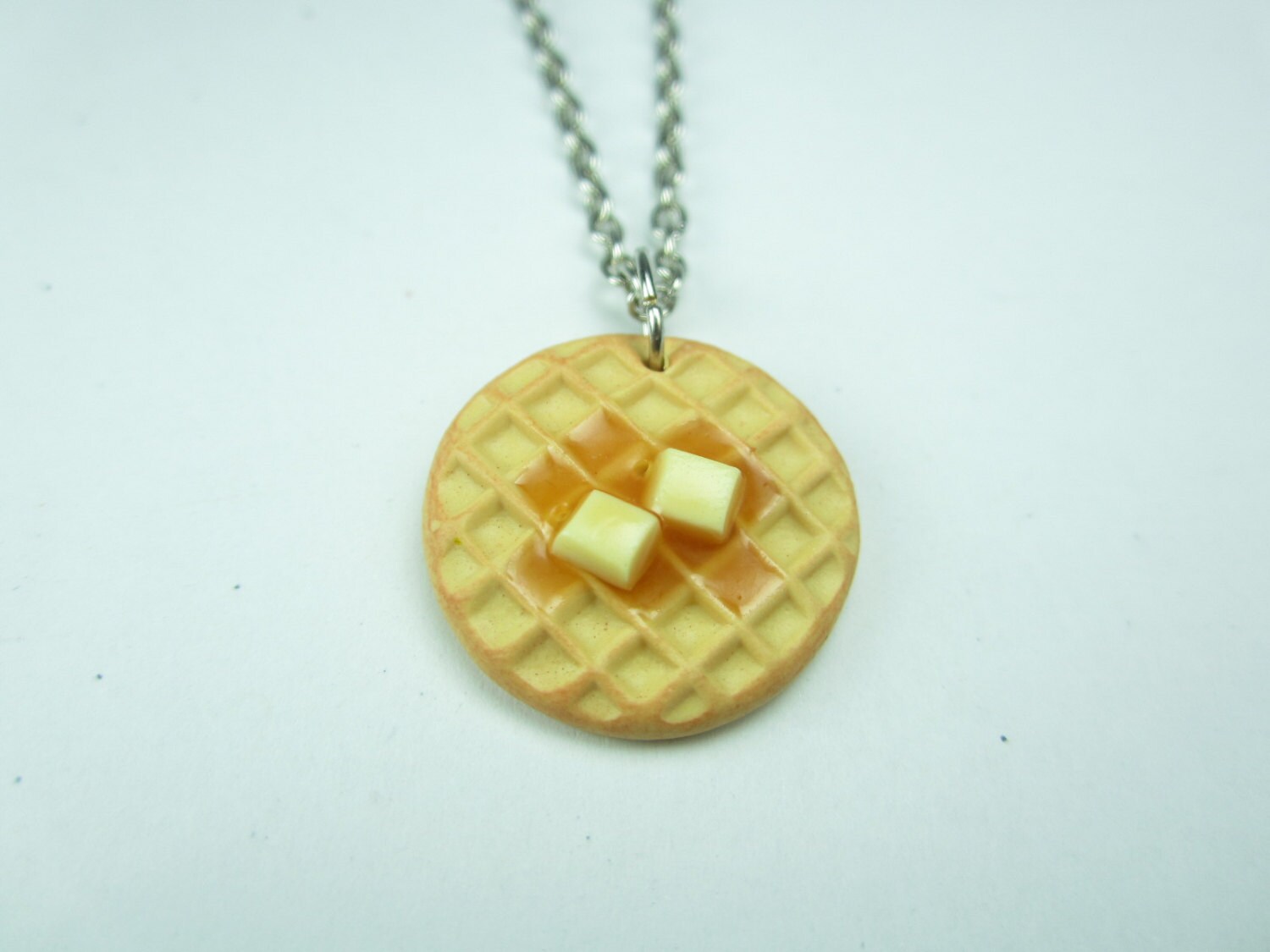 Waffle Necklace Food jewelry food necklace best friend Etsy