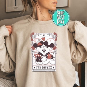 Sweat vintage Mouse The Lovers, sweat à capuche Saint Valentin, pull amour, sweat à capuche souris mignon Saint Valentin, pull cadeau femme Saint Valentin-MM254