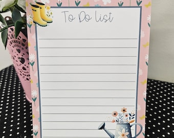 Spring Notepad, Floral Notepads for Teachers, Lined Notepad, To Do List, Flower Stationary, Gifts for Teacher, Mother's Day Gift Ideas