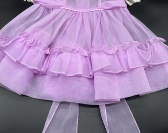Vestido vintage morado con mangas abullonadas para niña, con ribete de encaje, estilo reliquia, talla 2