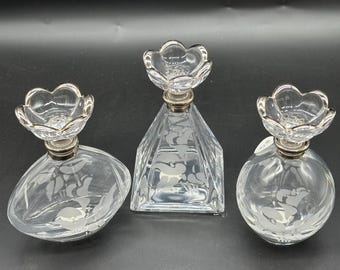 Arte Italica Crystal Set of Perfume Bottles RARE