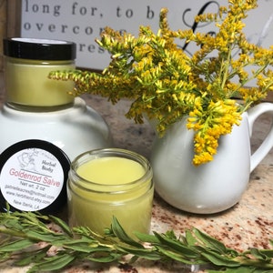 Goldenrod Salve/2 oz Glass Jar/Goldenrod Flower Balm/Natural Healing bild 4