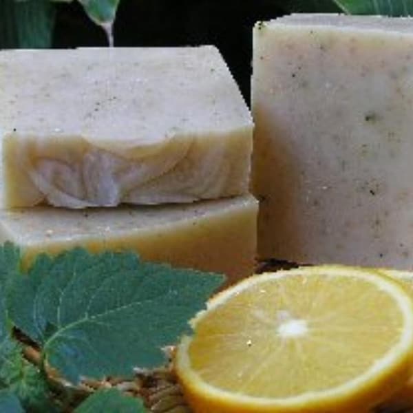 Gardener's Soap, Orange Patchouli Gentle Scrubby Bar, Gift for Gardener, Herb Garden Soap, Essential Oil Handcrafted Soap