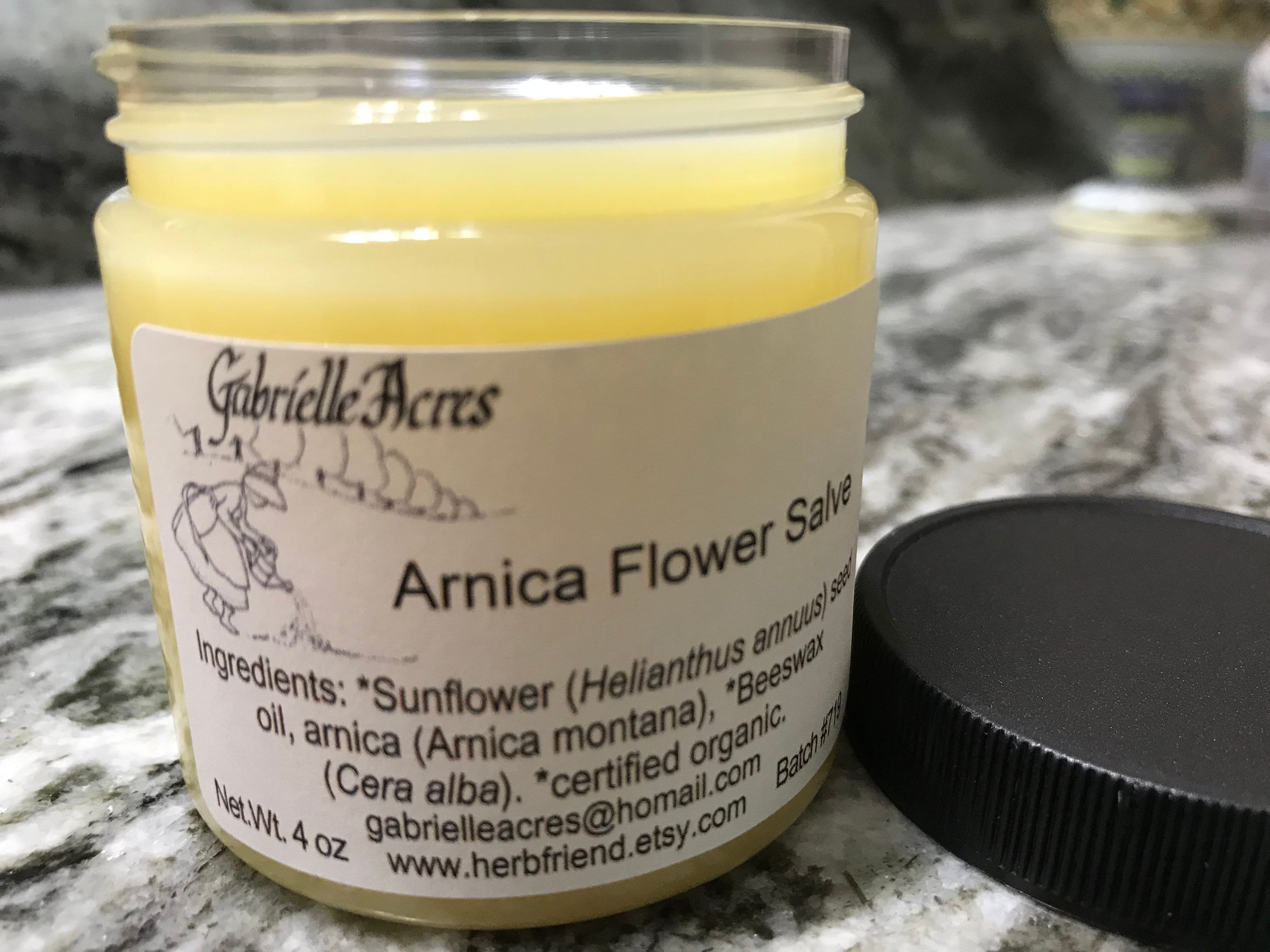 Arnica Salve - Arnica Flower Infusion Salve, Organic Ingredients