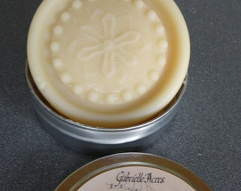 Lavender Lotion Bar, All Natural in Travel Tin, Solid Essential Oil Lotion, Organic Ingredients