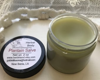 Plantain Herb Salve, Handcrafted Salve, Unscented or Essential Oils, Organically Grown Plantain Infusion, Organic Ingredients