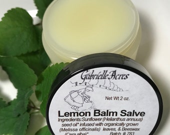 Lemon Balm Salve, Unscented, Organic ingredients, Melissa officinalis Salve, Healing Salve