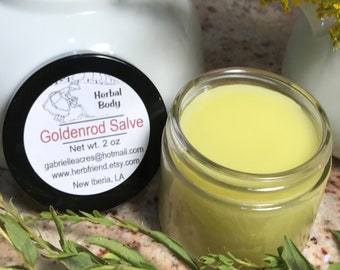 Goldenrod Salve/2 oz Glass Jar/Goldenrod Flower Balm/Natural Healing