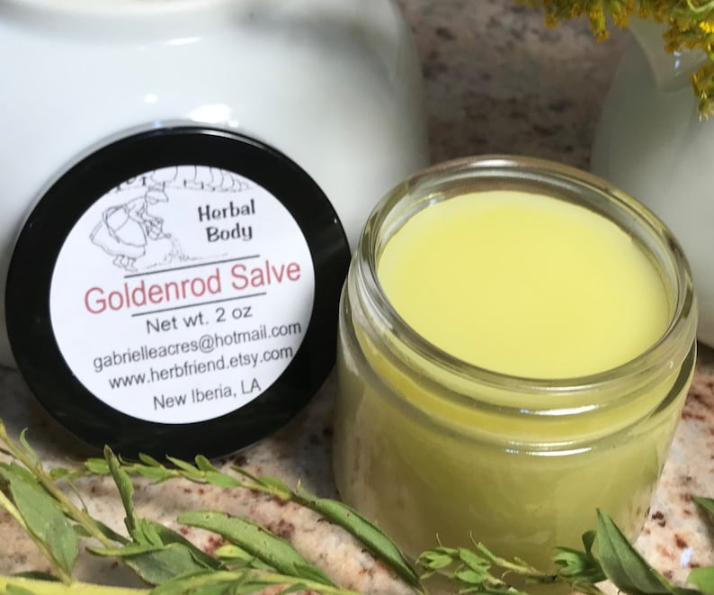 Goldenrod Salve/2 oz Glass Jar/Goldenrod Flower Balm/Natural Healing bild 1